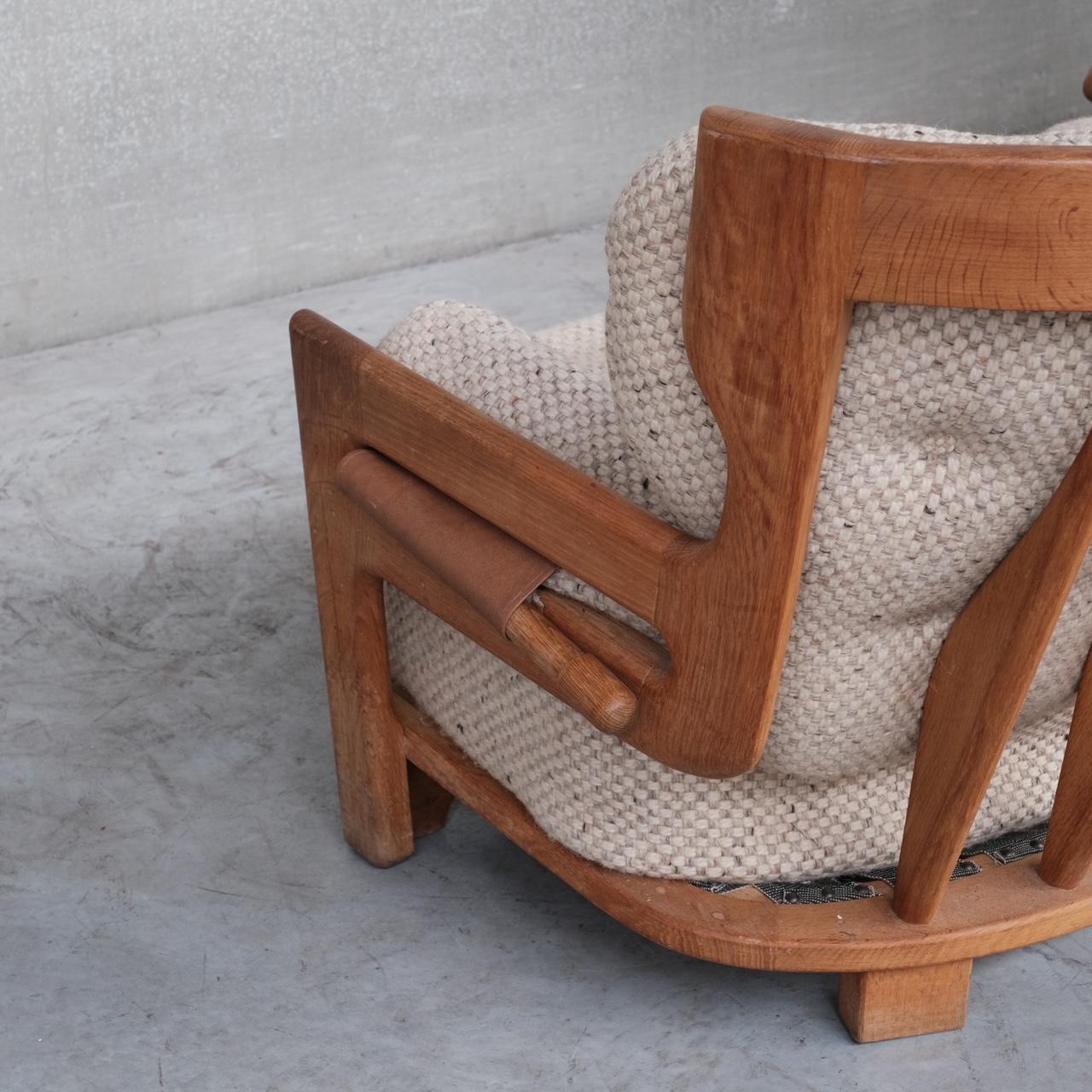 Guillerme et Chambron Mid-Century Oak 'Denis' Armchair and Sofa Set For Sale 14