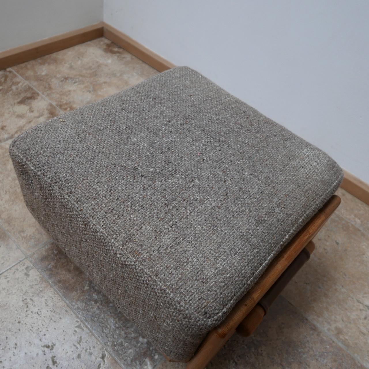 Mid-Century Modern Guillerme et Chambron Midcentury Oak Denis Footstool/Pouffe