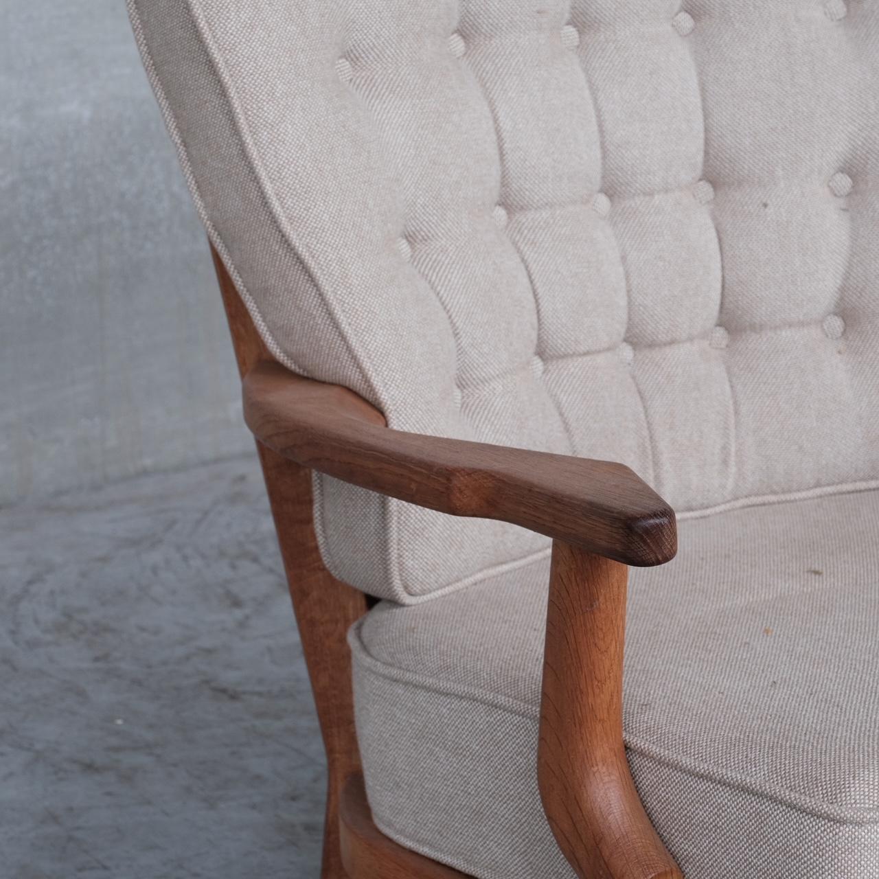 Guillerme et Chambron Mid-Century Oak Grand Repos Armchair 4