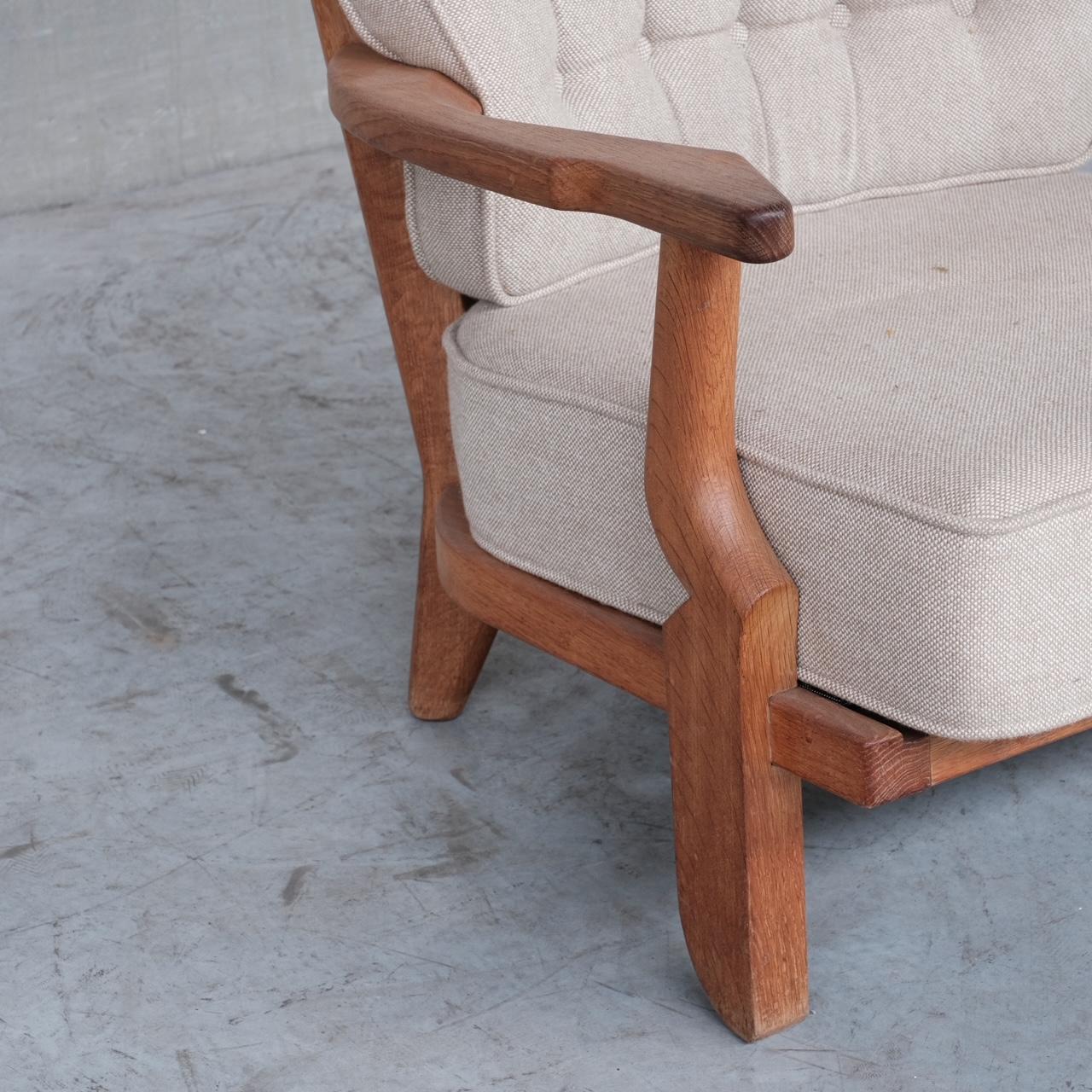 Guillerme et Chambron Mid-Century Oak Grand Repos Armchair 5