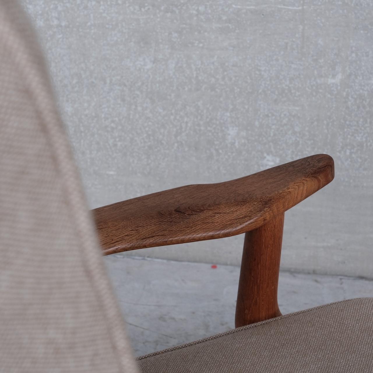 Guillerme et Chambron Mid-Century Oak Grand Repos Armchair 1