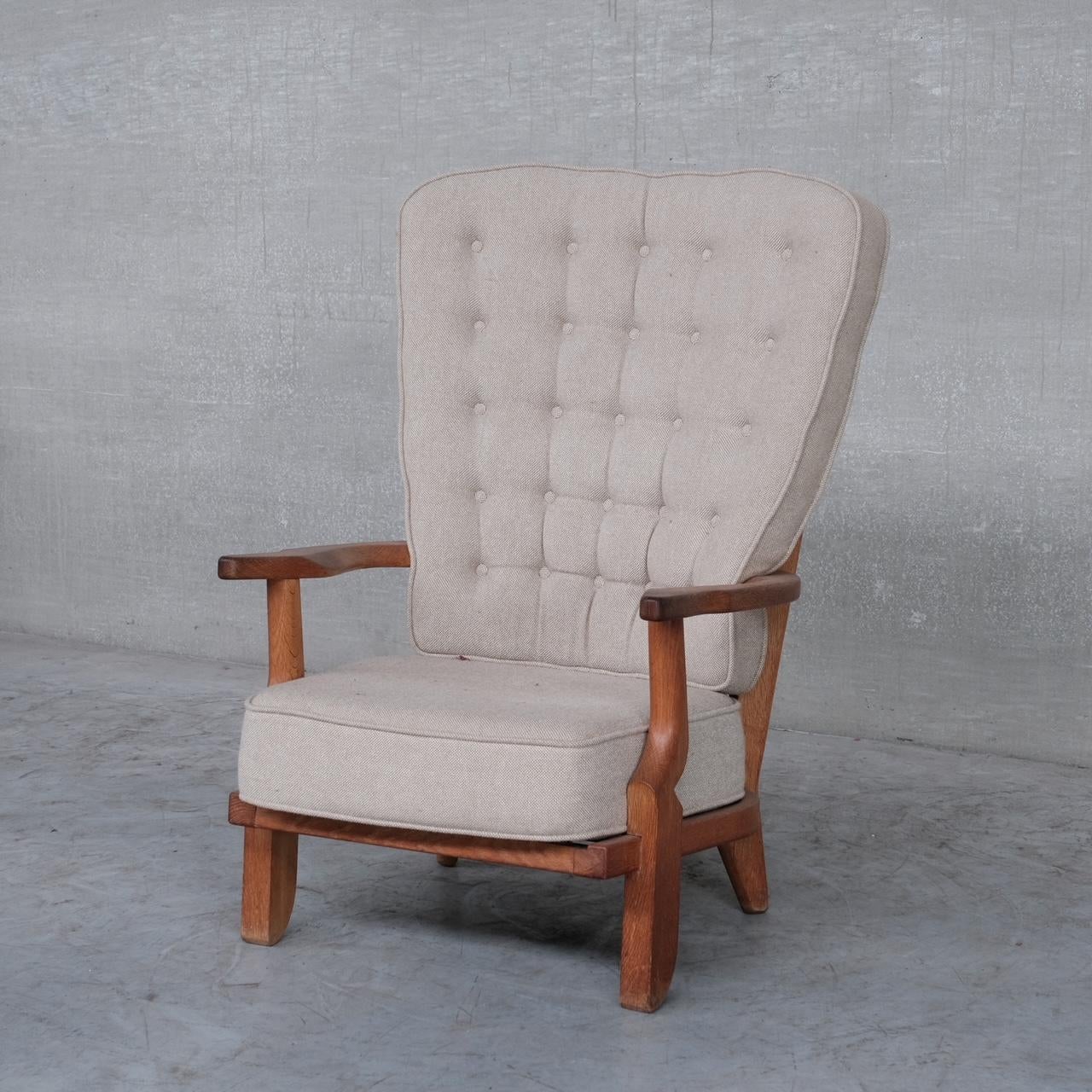 Guillerme et Chambron Mid-Century Oak Grand Repos Armchair 2