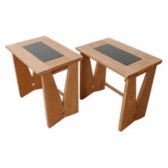 Guillerme et Chambron Midcentury Oak Side Tables