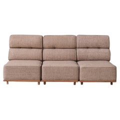 Guillerme et Chambron Modular Oak Midcentury Sofa or Lounge Chairs