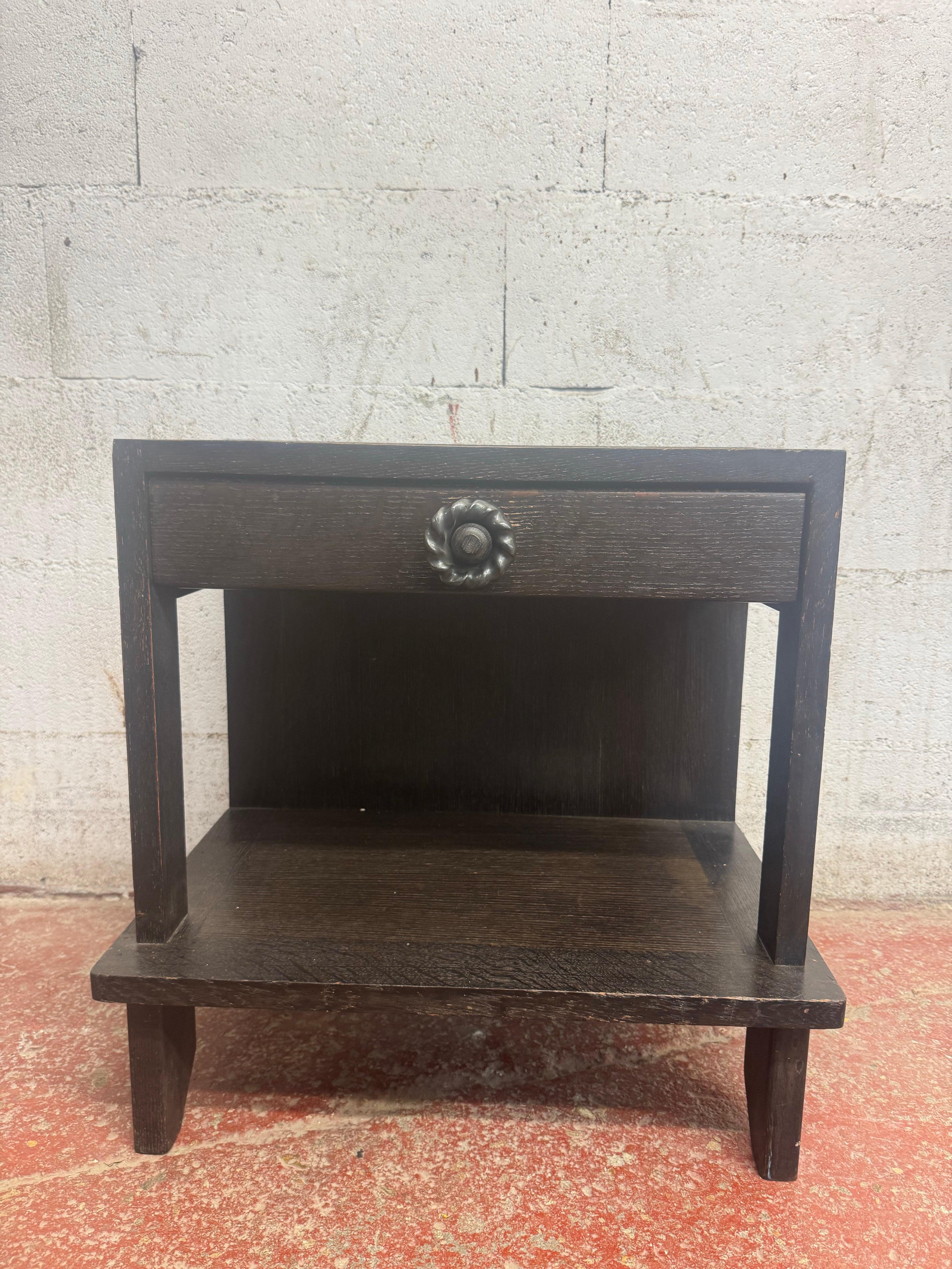 a guillerme et chambron oak and ceramic night stand edition votre maison