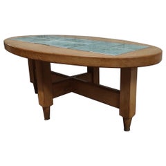 Guillerme et Chambron oak and ceramic coffee table edition votre Maison