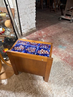 Guillerme et. Chambron oak and ceramic night stand