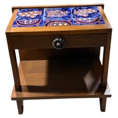 Guillerme et. Chambron oak and ceramic night stand