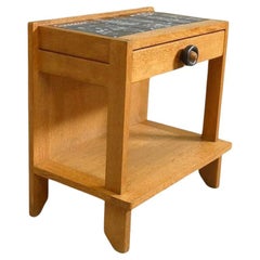 Guillerme et Chambron, Comodino in Oak e ceramica del 1970 circa