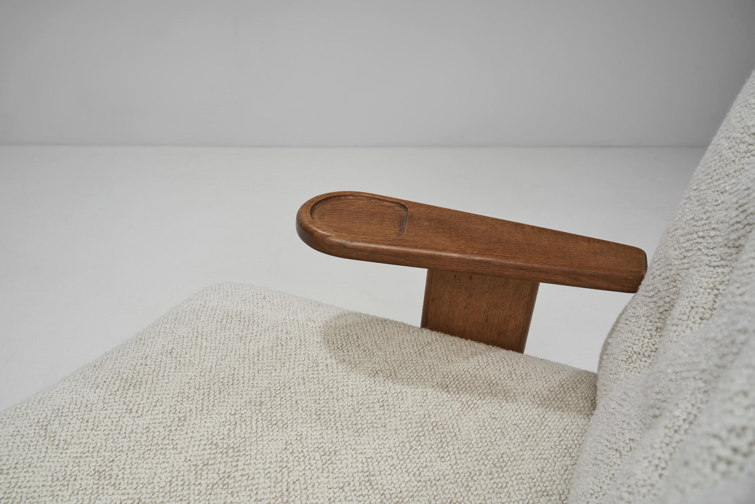 Sofá angular de roble Guillerme et Chambron para Votre Maison, Francia Años 60 en venta 4