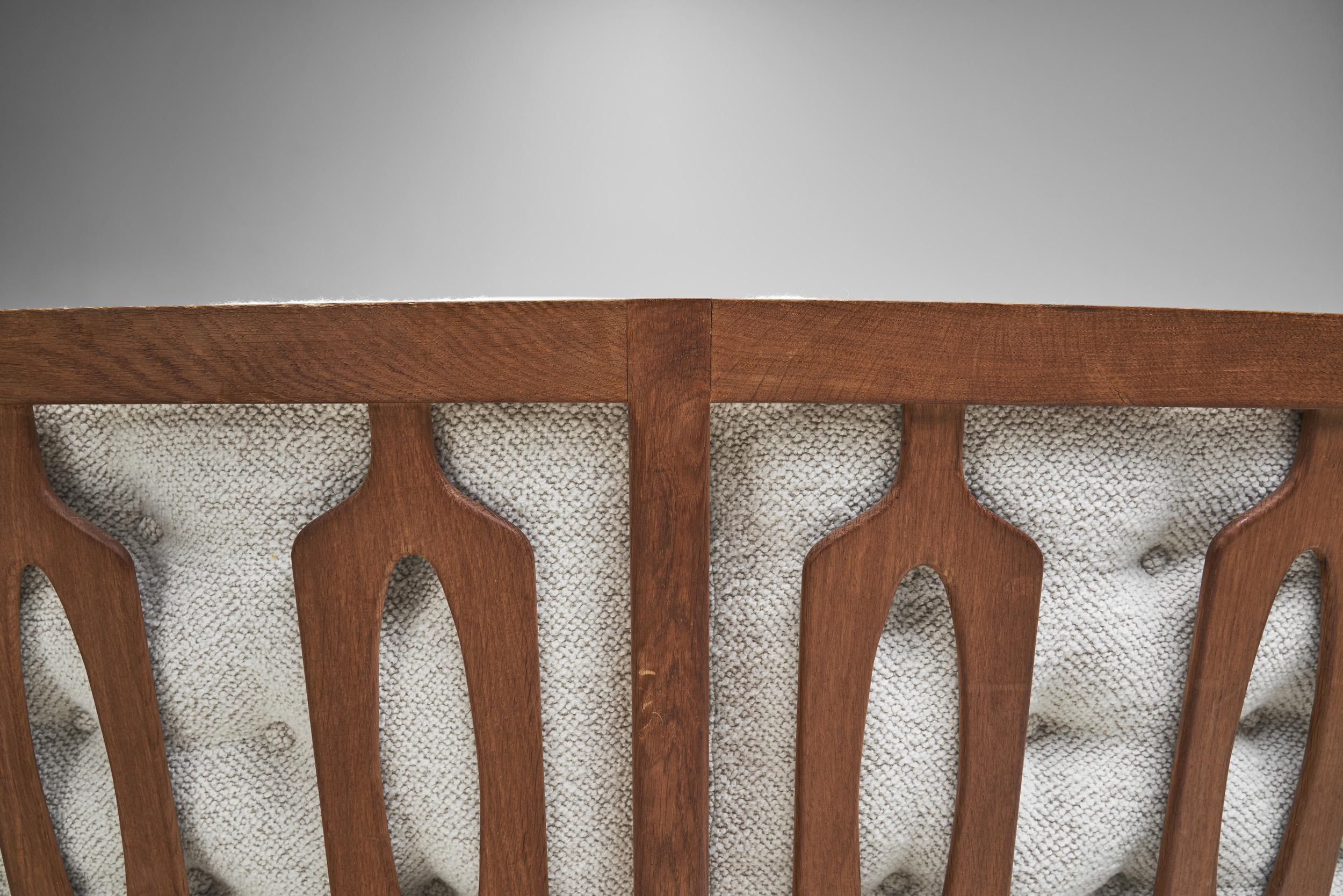 Sofá angular de roble Guillerme et Chambron para Votre Maison, Francia Años 60 en venta 8