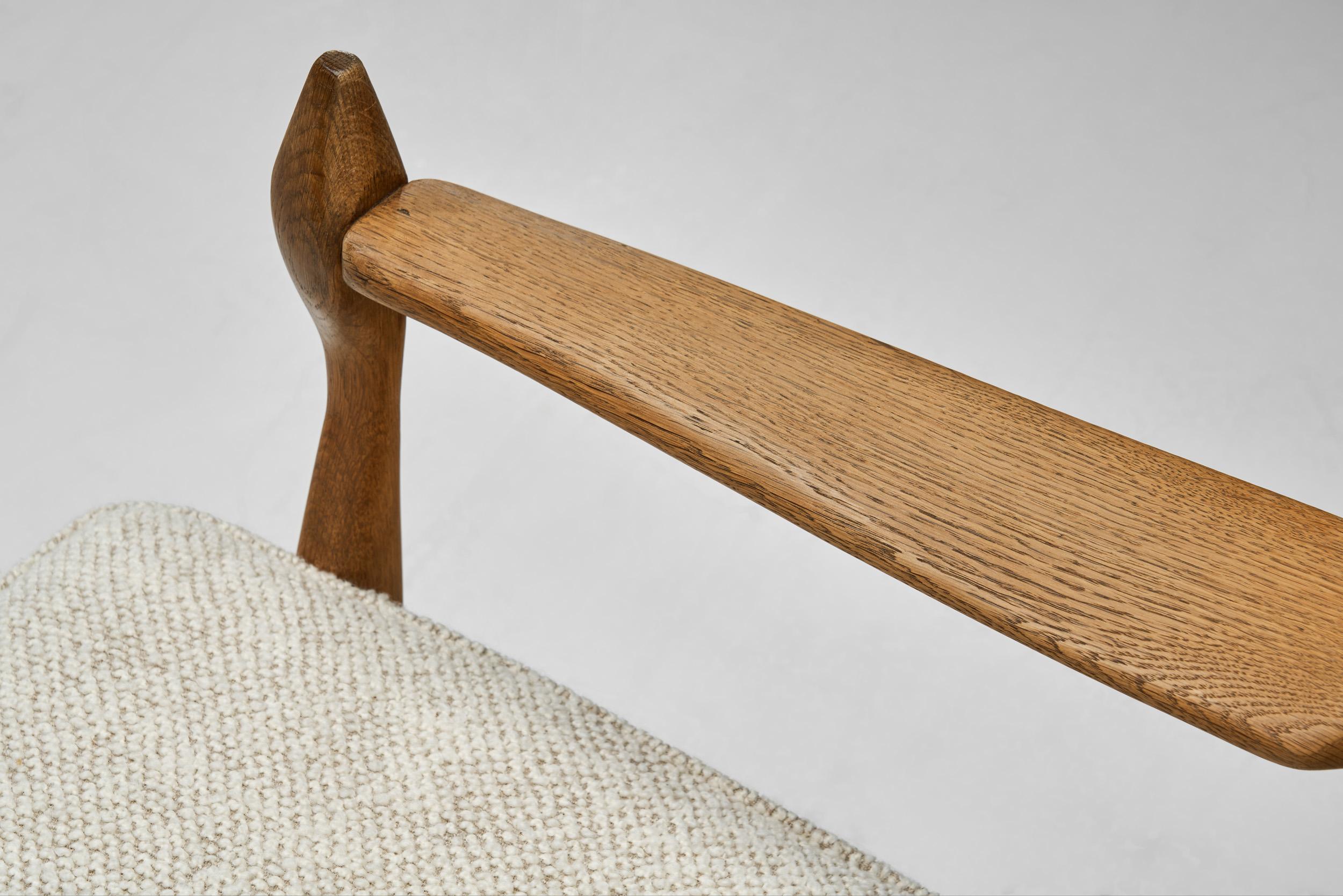 Guillerme et Chambron Oak Armchair for Votre Maison, France ca 1960s 5