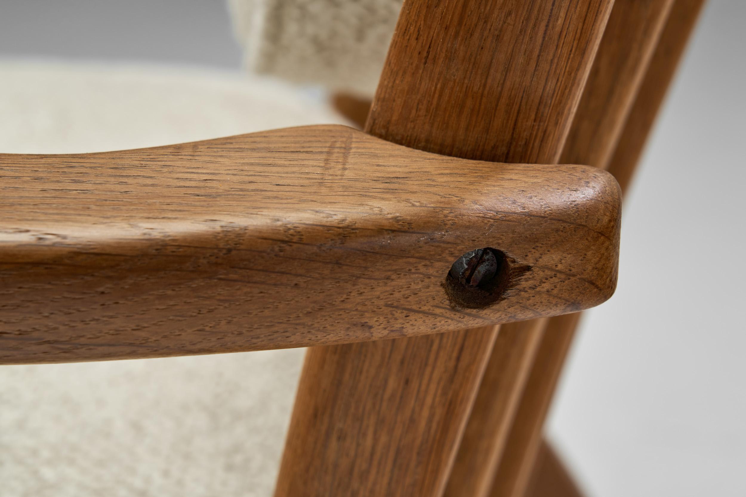 Guillerme et Chambron Oak Armchair for Votre Maison, France ca 1960s 7