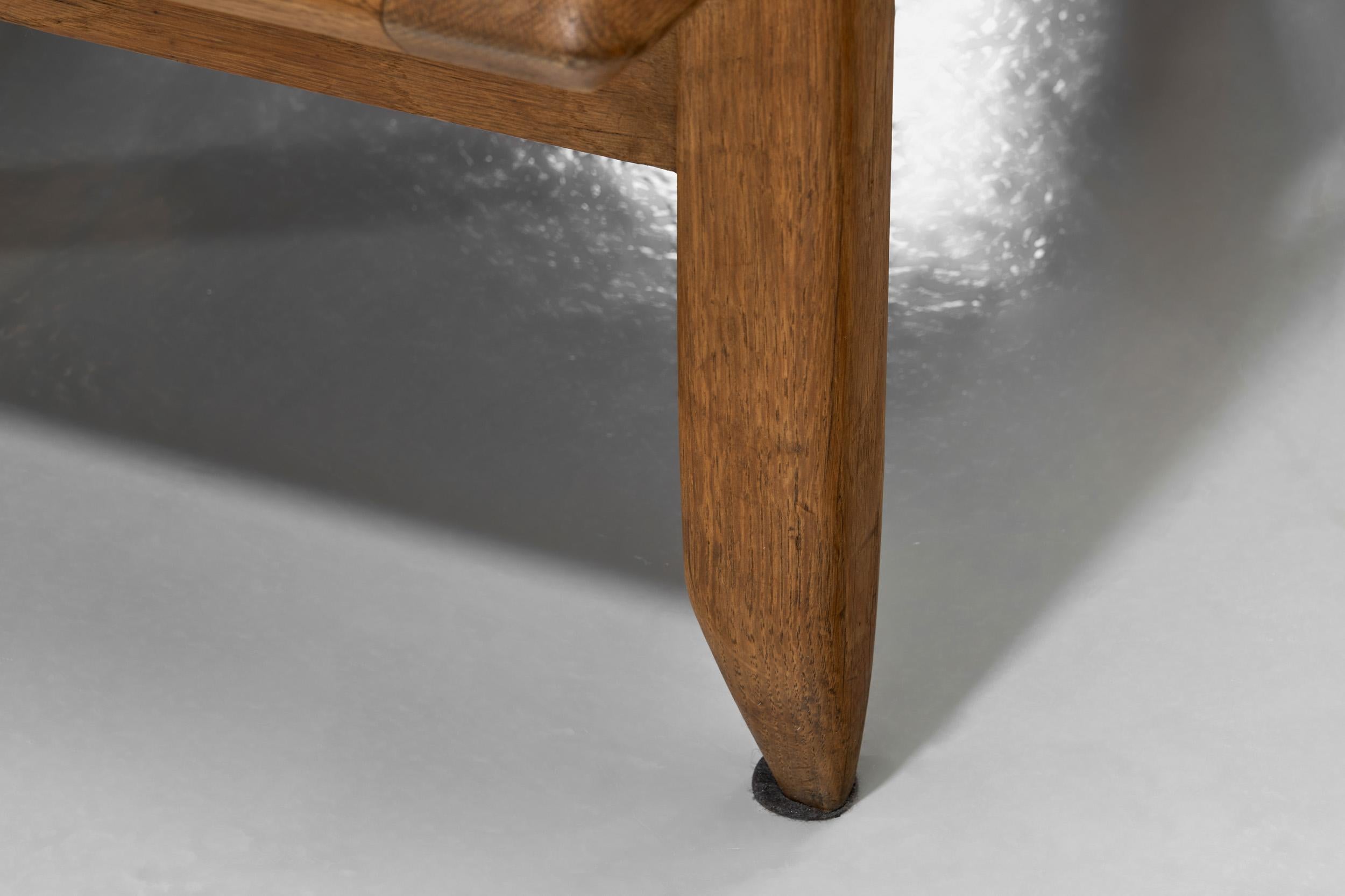 Guillerme et Chambron Oak Armchair for Votre Maison, France ca 1960s 11