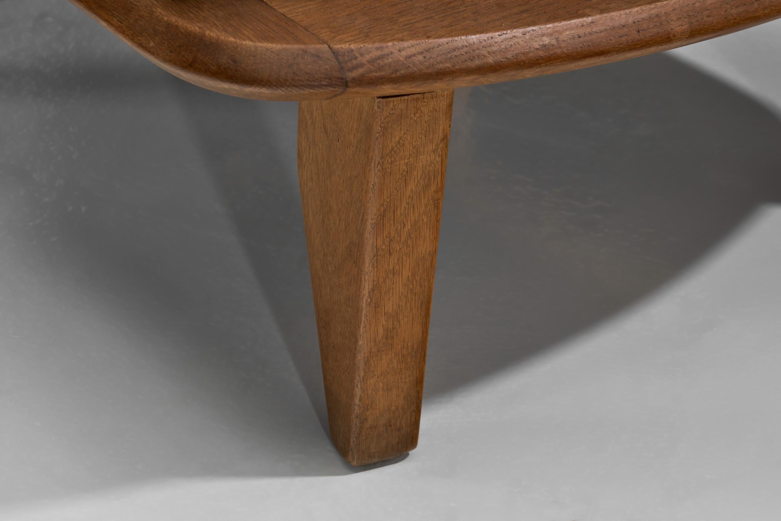 Guillerme et Chambron Oak Armchair for Votre Maison, France ca 1960s 12