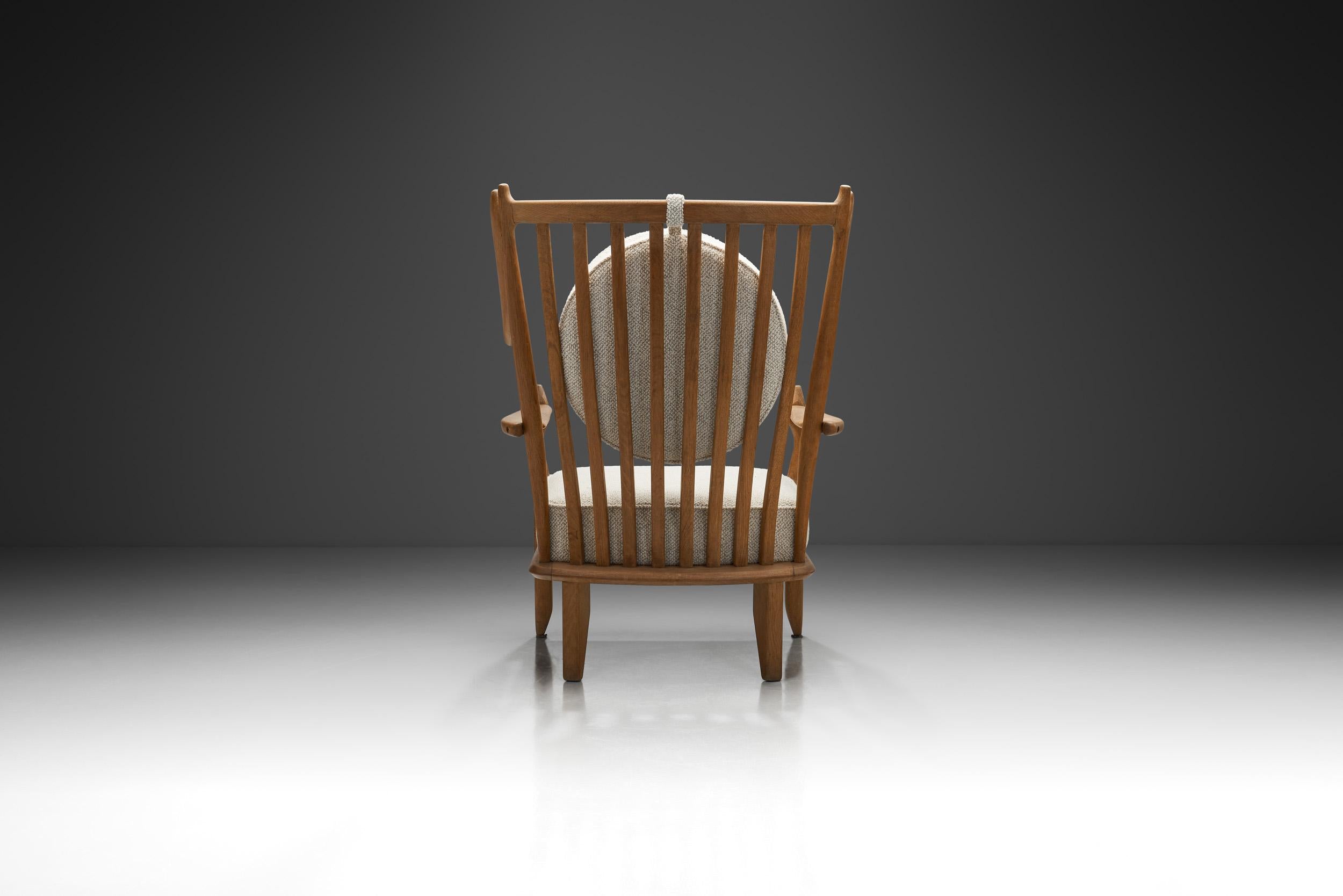 Guillerme et Chambron Oak Armchair for Votre Maison, France ca 1960s In Good Condition In Utrecht, NL