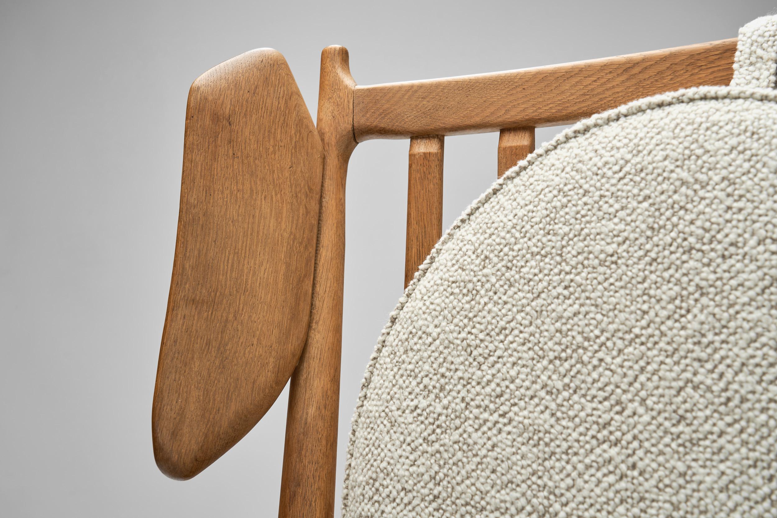 Guillerme et Chambron Oak Armchair for Votre Maison, France ca 1960s 1