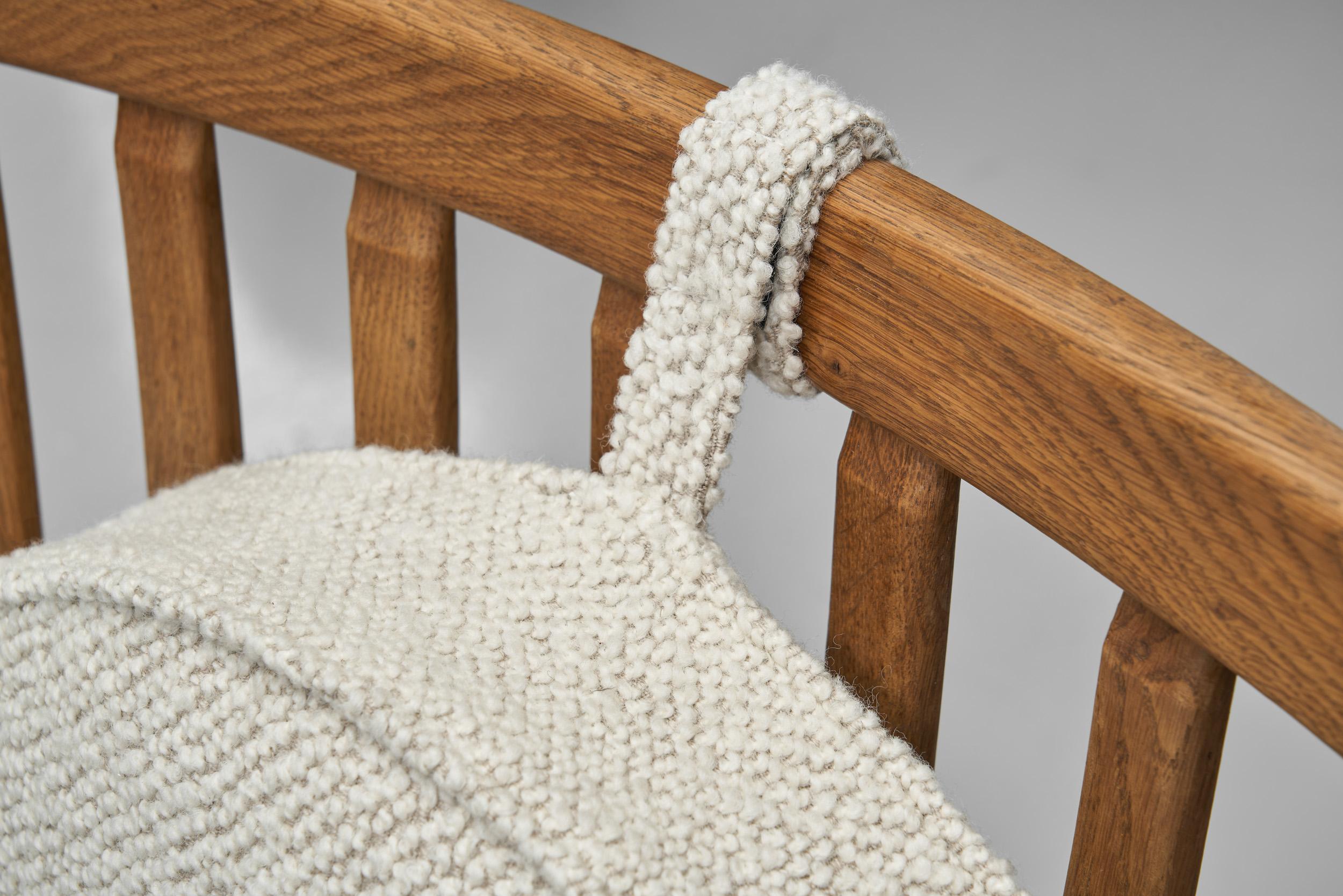 Guillerme et Chambron Oak Armchair for Votre Maison, France ca 1960s 2