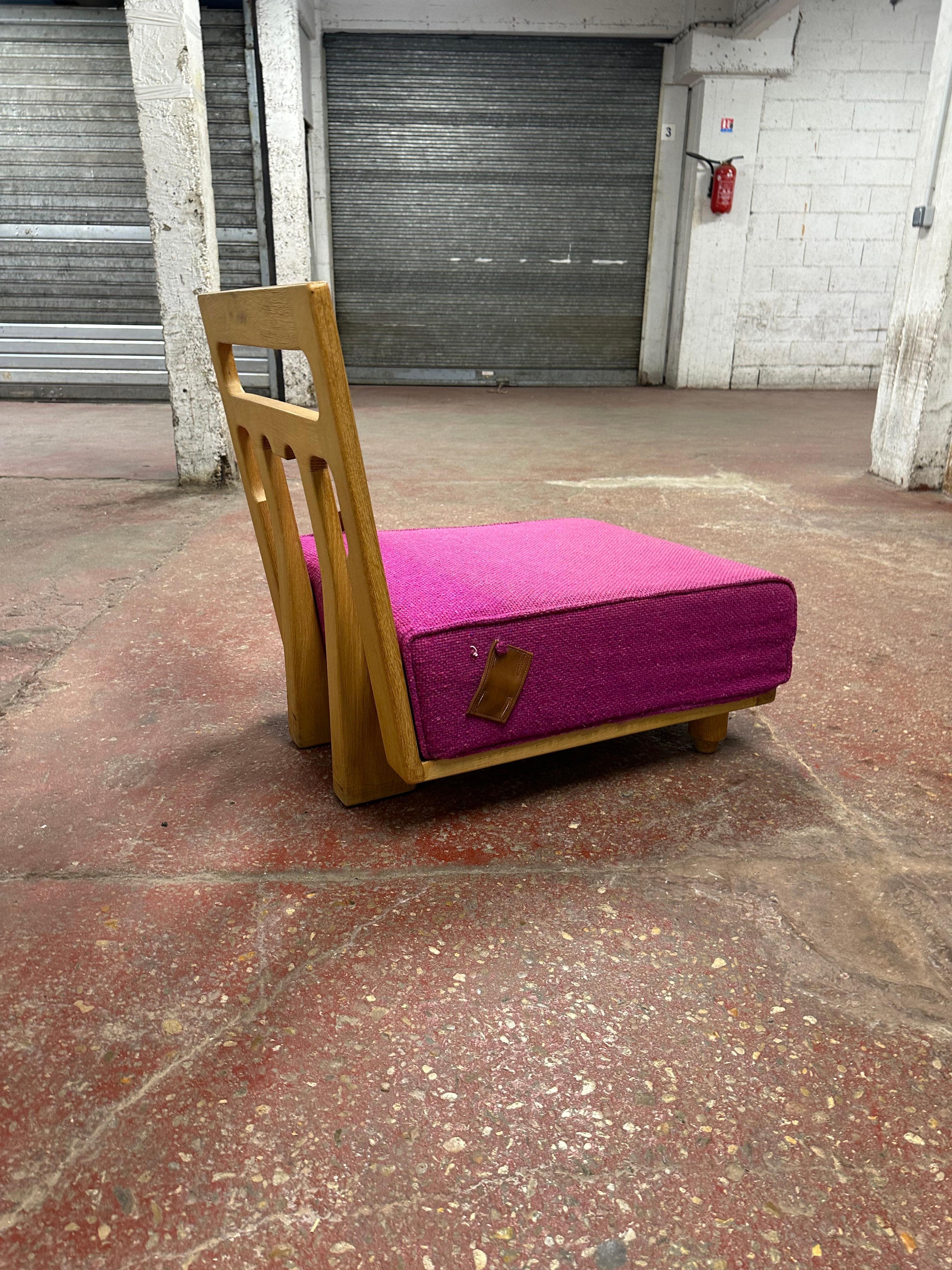 Modern Guillerme et Chambron oak armchairs For Sale