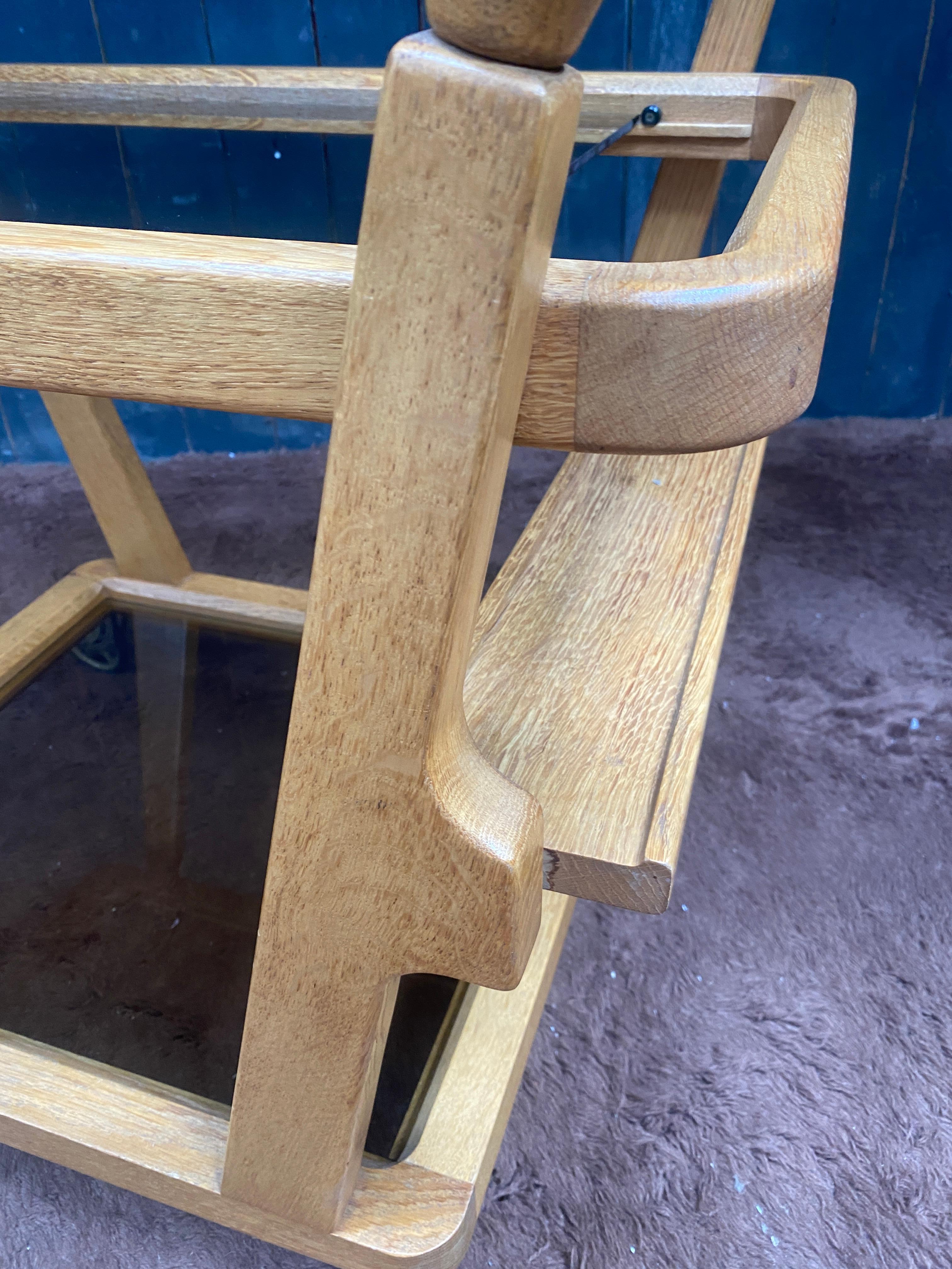 Guillerme et Chambron  oak Bar Cart, Votre Maison circa 1970 In Good Condition For Sale In Saint-Ouen, FR