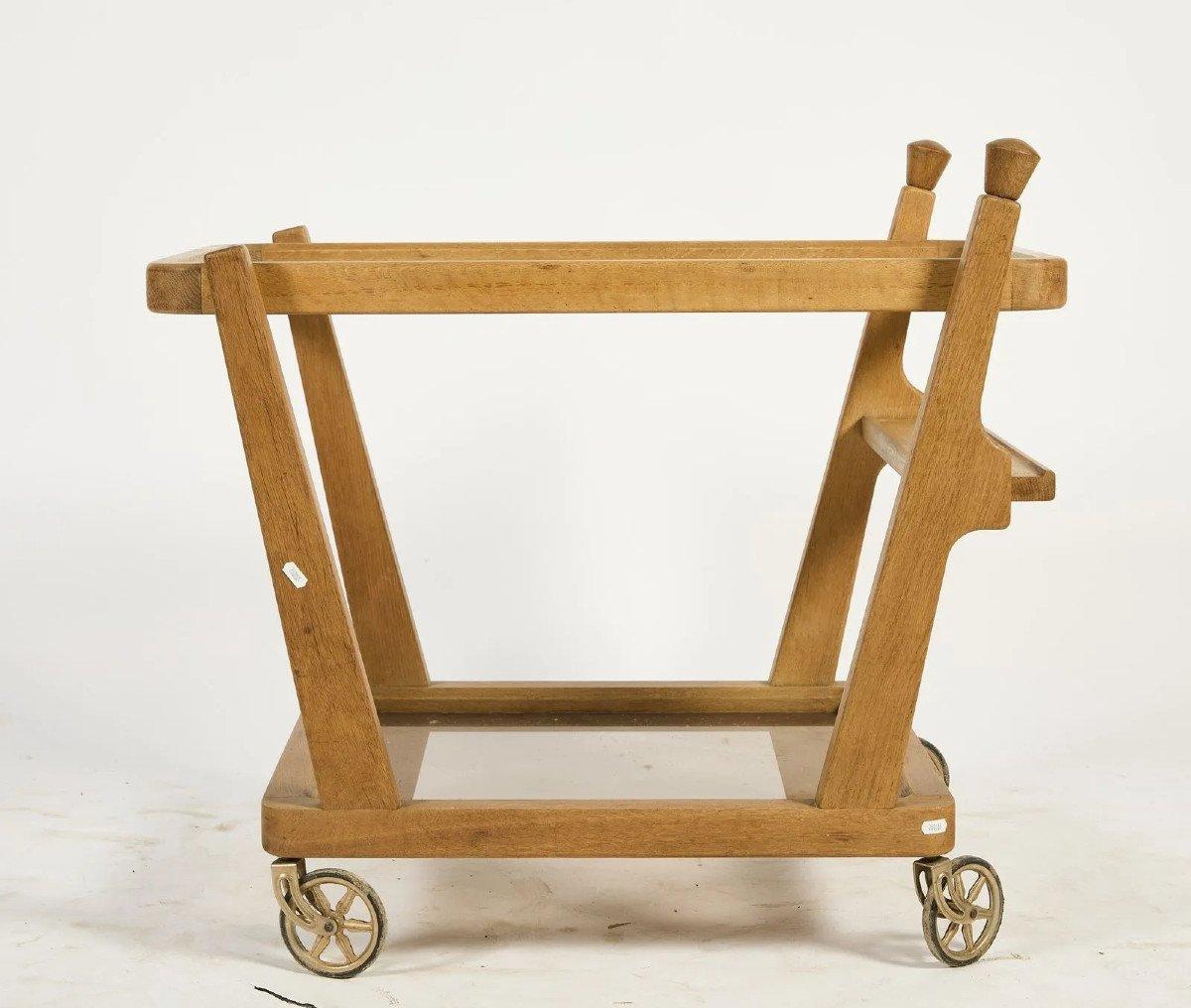 Guillerme et Chambron  oak Bar Cart, Votre Maison circa 1970 In Good Condition For Sale In Saint-Ouen, FR