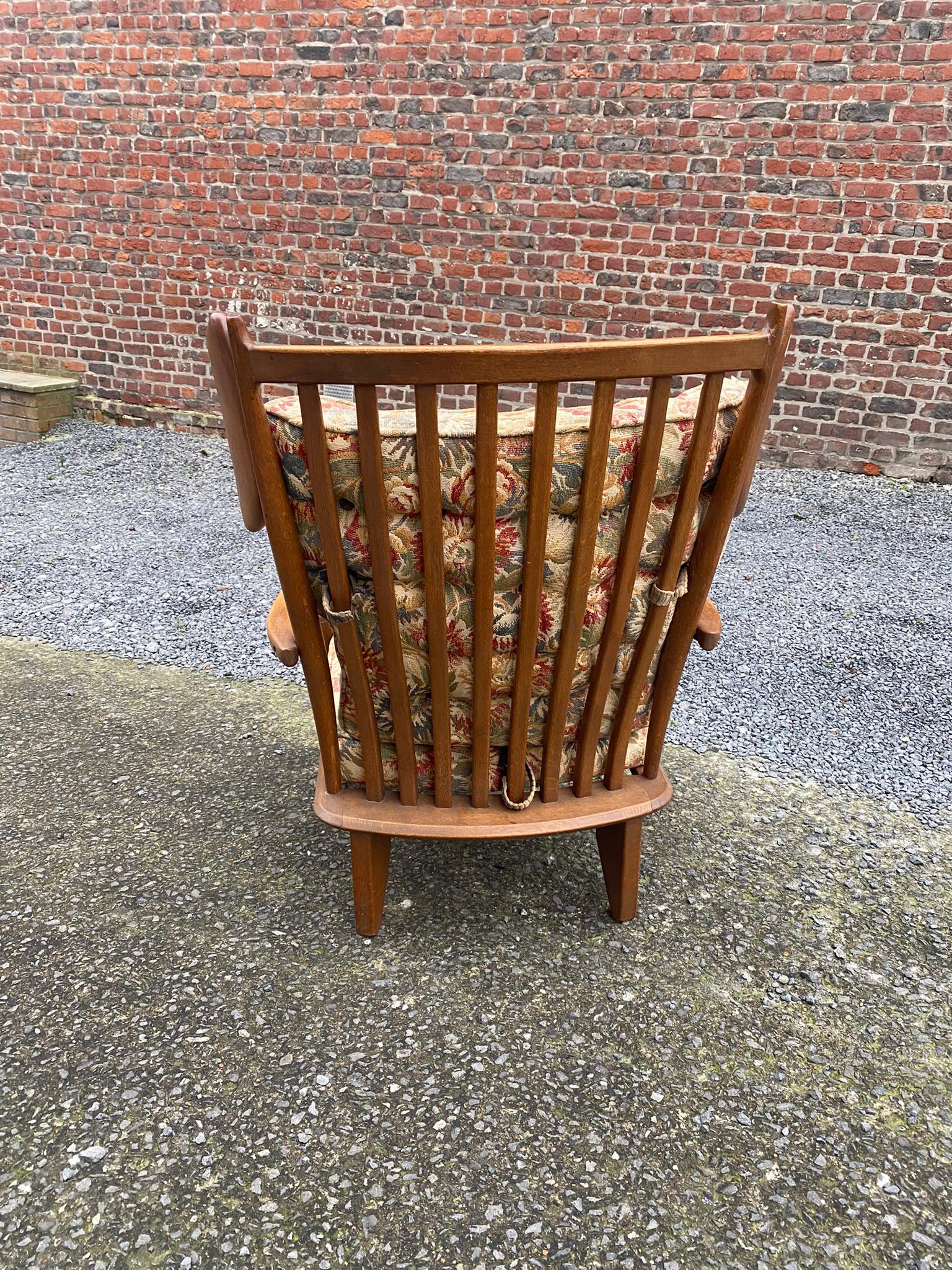 Guillerme et Chambron, Oak Bergere Chair, circa 1960, Edition Votre Maison For Sale 2