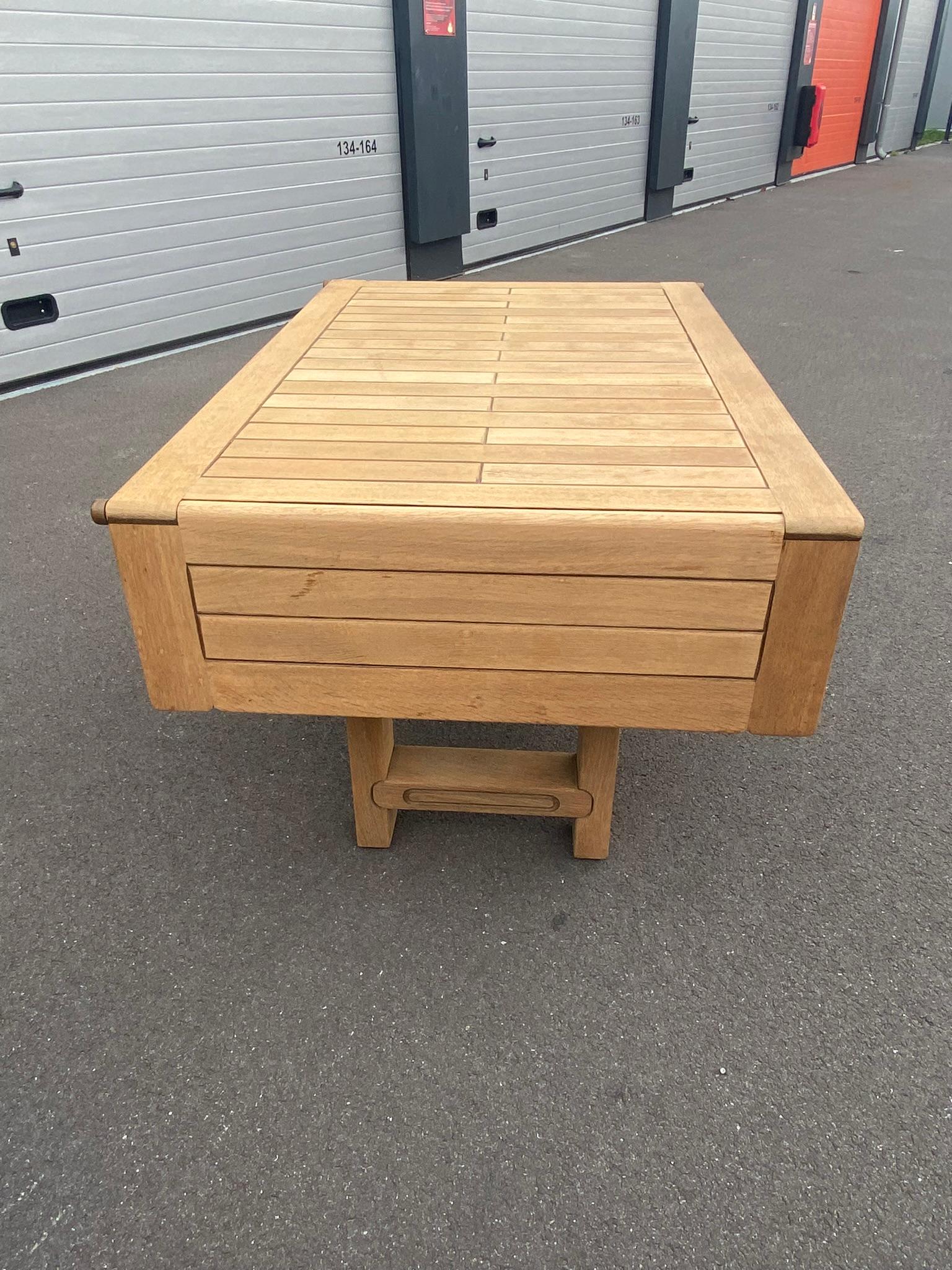 Guillerme et Chambron, Oak Bourbonnais Table, circa 1970 For Sale 9