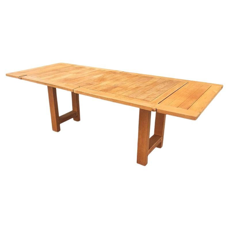 Guillerme et Chambron, Oak Bourbonnais Table, circa 1970 For Sale