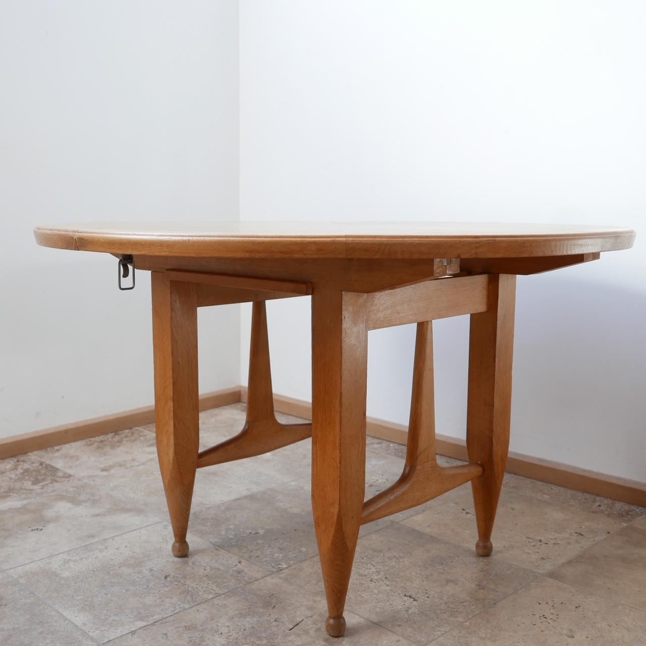 Guillerme et Chambron Oak Circular Extendable Dining Table 7
