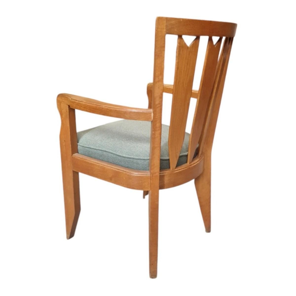 Français Guillerme et Chambron, fauteuil de bureau en Oak, Edition Votre Maison, Circa 1960 en vente