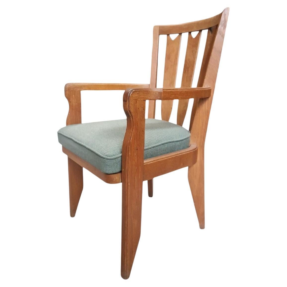 Guillerme Et Chambron, Sillón de escritorio de roble, Edición Votre Maison, Circa 1960