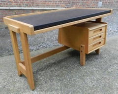 Guillerme et Chambron, Oak Desk, Edition Votre Maison, circa 1960