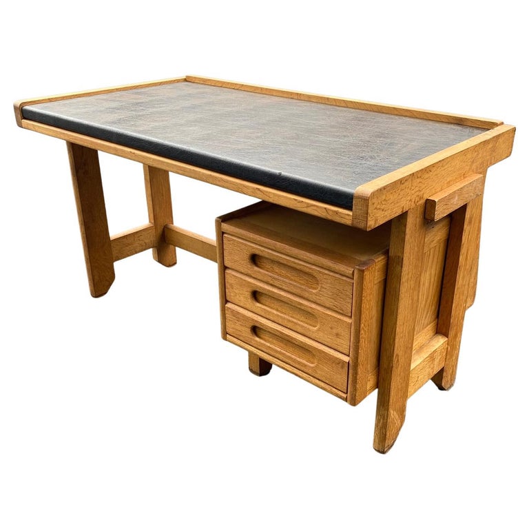 Guillerme et Chambron, oak desk , Edition Votre Maison circa 1970 For ...