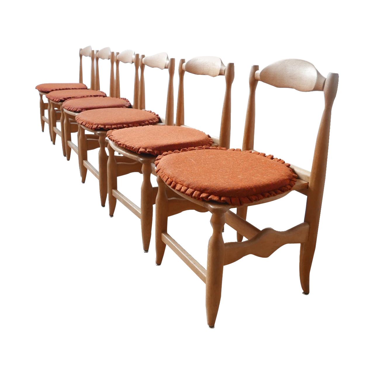 Guillerme et Chambron Oak Dining Chairs '6'