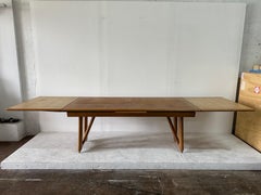 Guillerme et Chambron Oak Dining Table w/ Extension - Model "a L'Italienne"