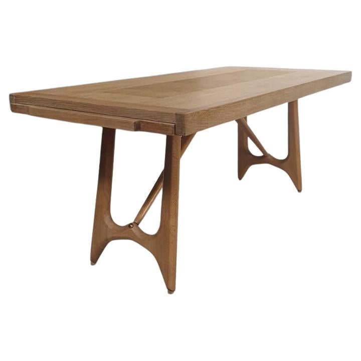 20th Century Guillerme et Chambron,  oak dinning room table, Edition Votre Maison For Sale