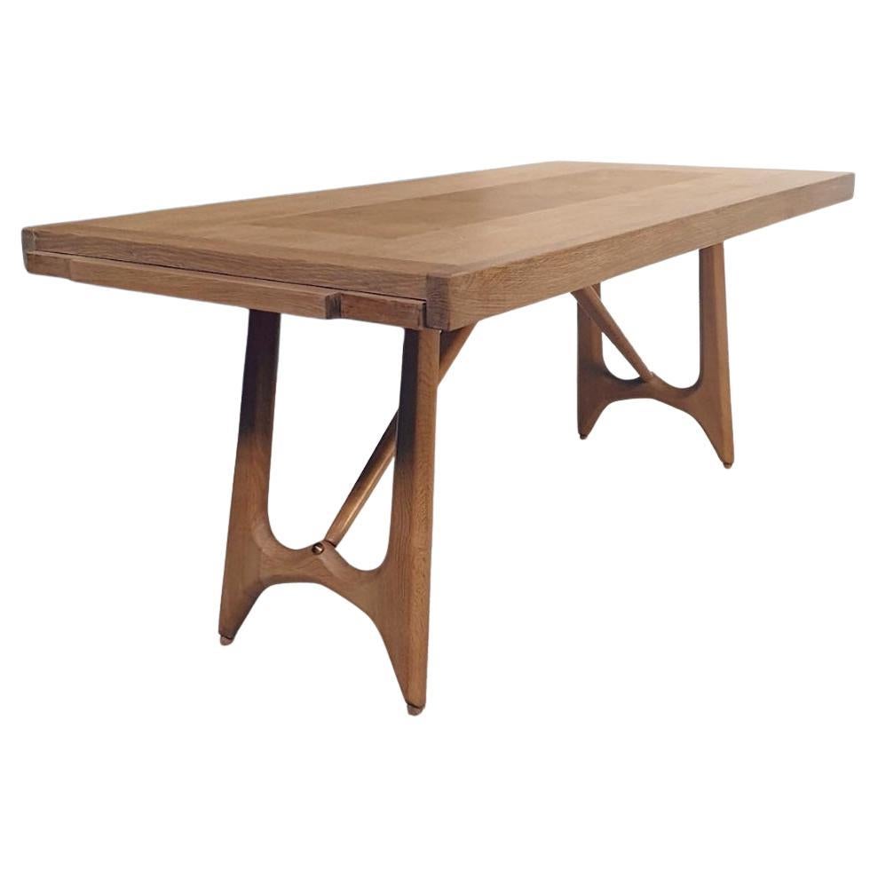 Guillerme et Chambron,  oak dinning room table, Edition Votre Maison For Sale 2