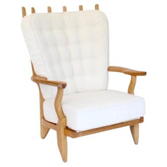 Guillerme et Chambron Oak Grand Repos French Lounge Chair Votre Maison