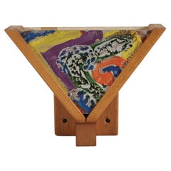Guillerme et Chambron, lampada in Oak, decorata con un coperchio di lampadina in lava smaltata