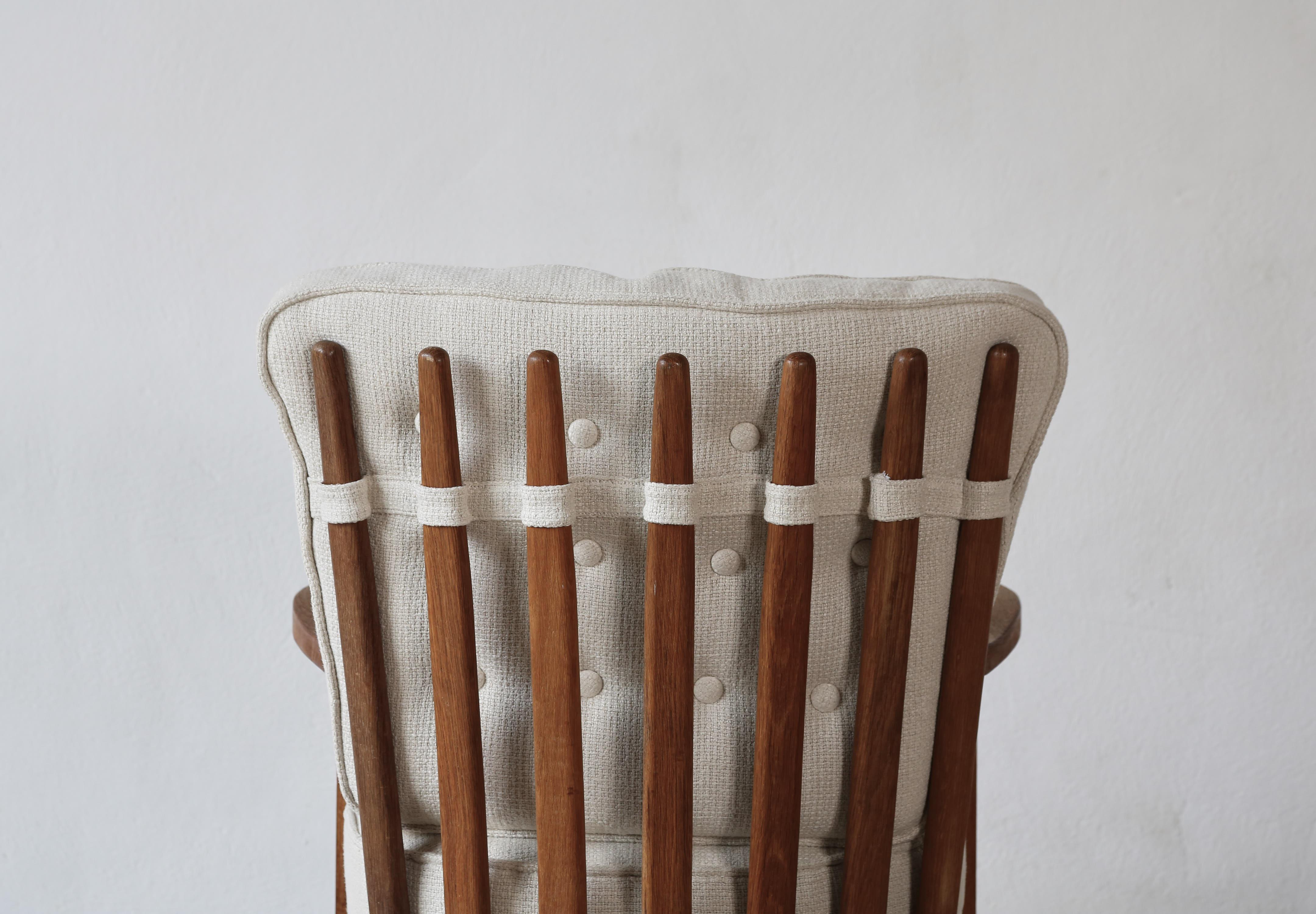 Guillerme et Chambron Oak Lounge Chair / Armchair, France, 1960s For Sale 2