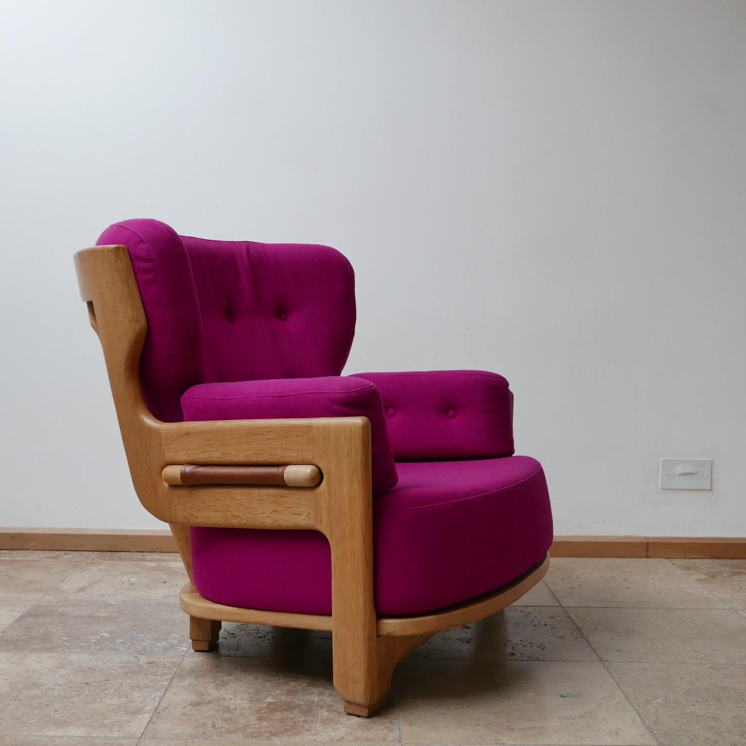 Guillerme et Chambron Oak Midcentury Armchair In Excellent Condition In London, GB