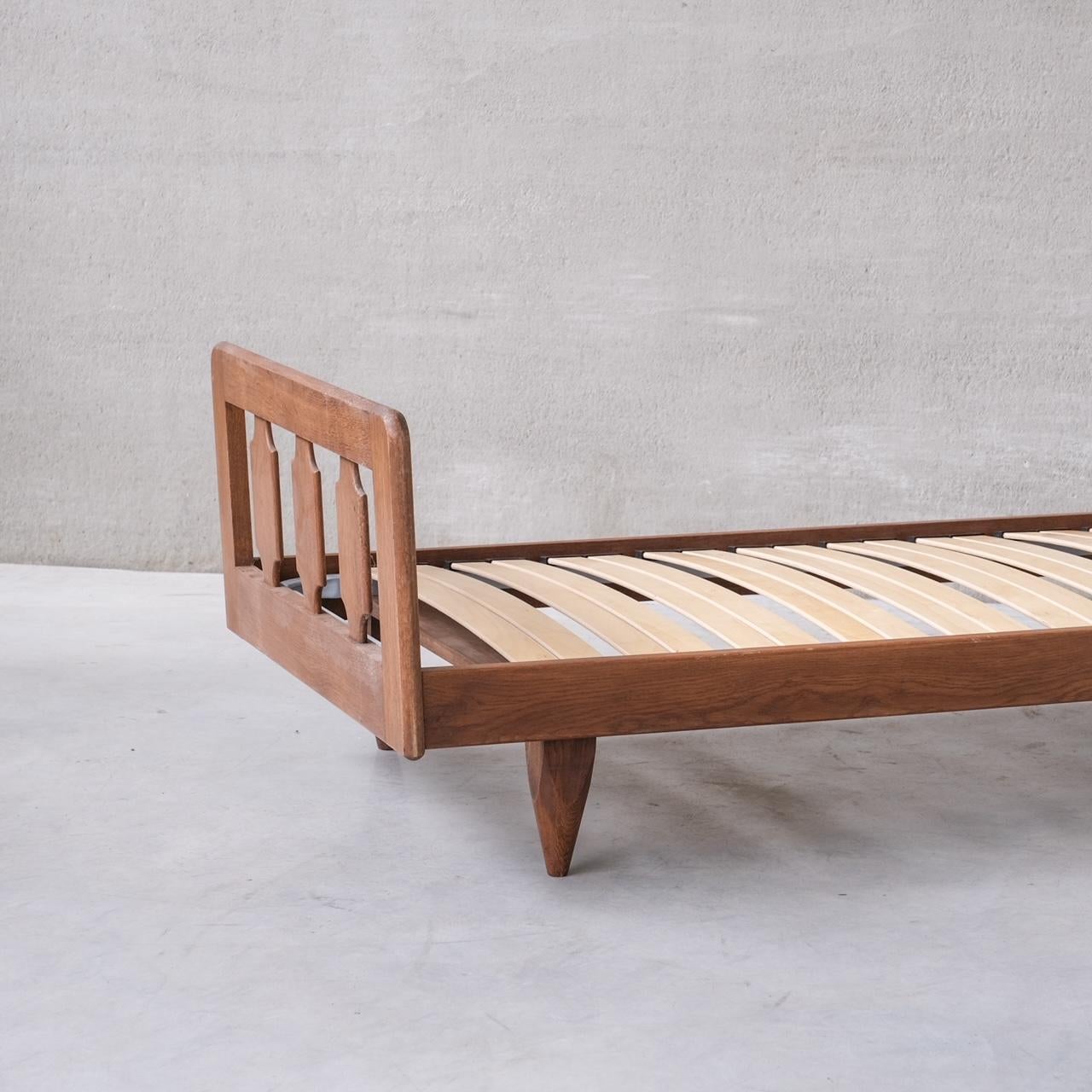 French Guillerme et Chambron Oak Midcentury Daybed For Sale