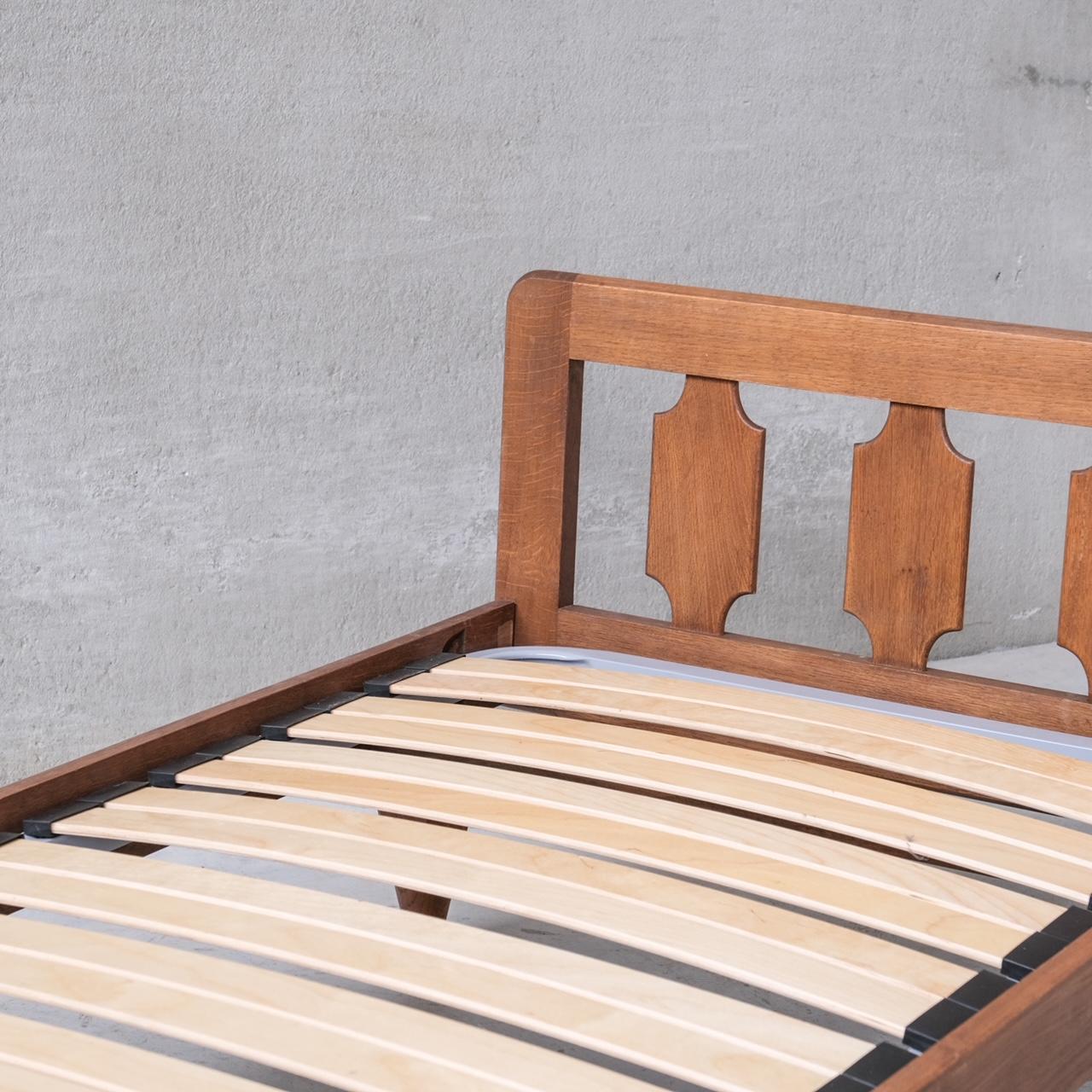 20th Century Guillerme et Chambron Oak Midcentury Daybed For Sale