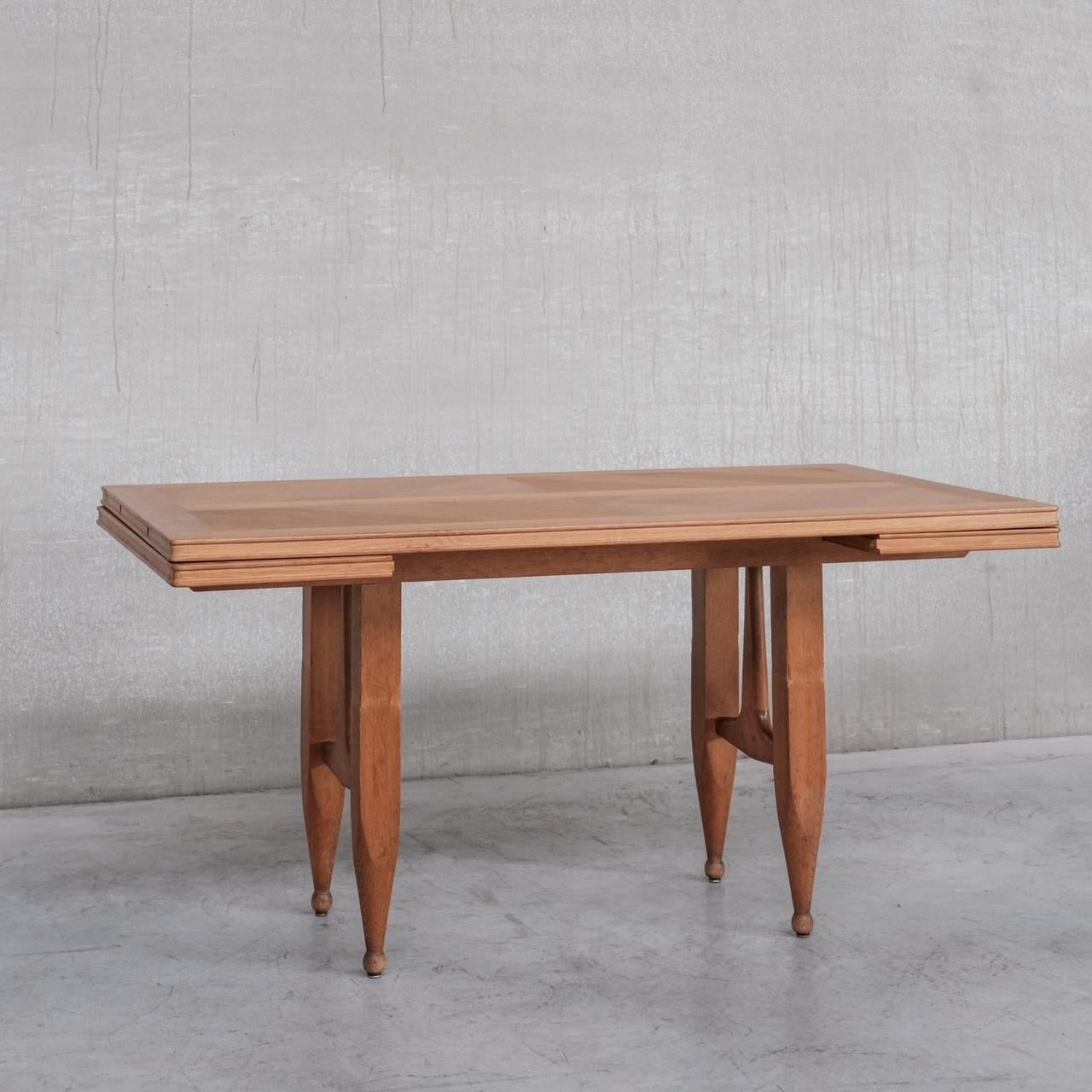 French Guillerme et Chambron Oak Mid-Century Dining Table