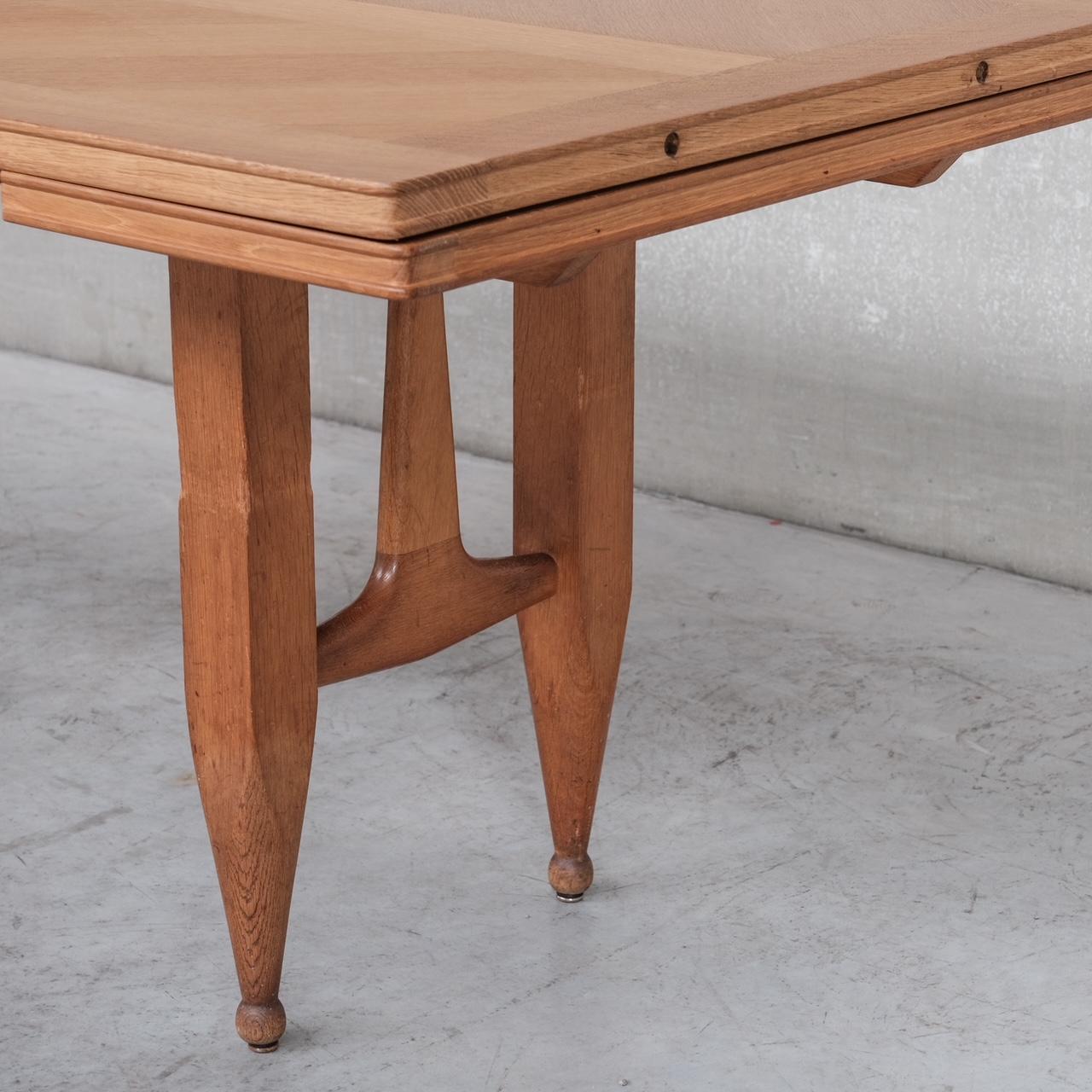 20th Century Guillerme et Chambron Oak Mid-Century Dining Table