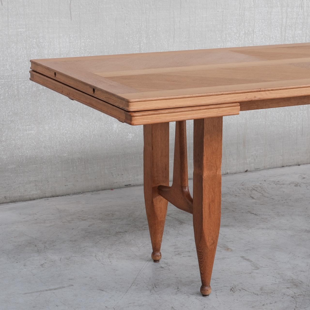 Wood Guillerme et Chambron Oak Mid-Century Dining Table