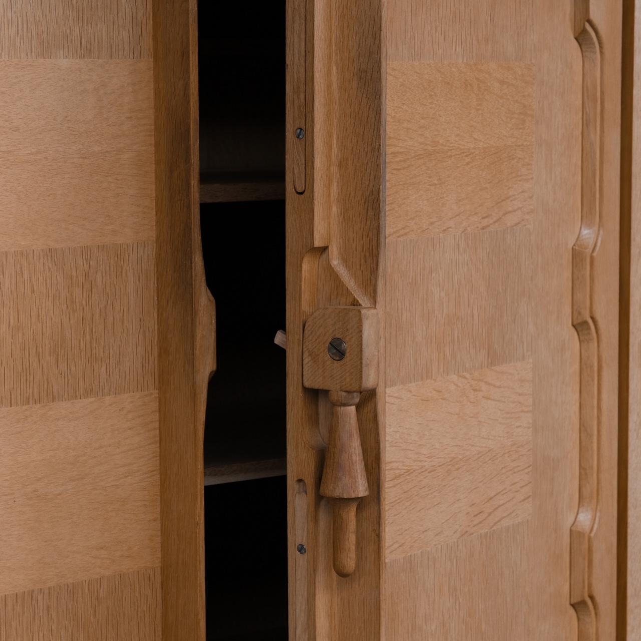 Guillerme et Chambron Oak Mid-Century French 'Bouvine' Cabinet 5