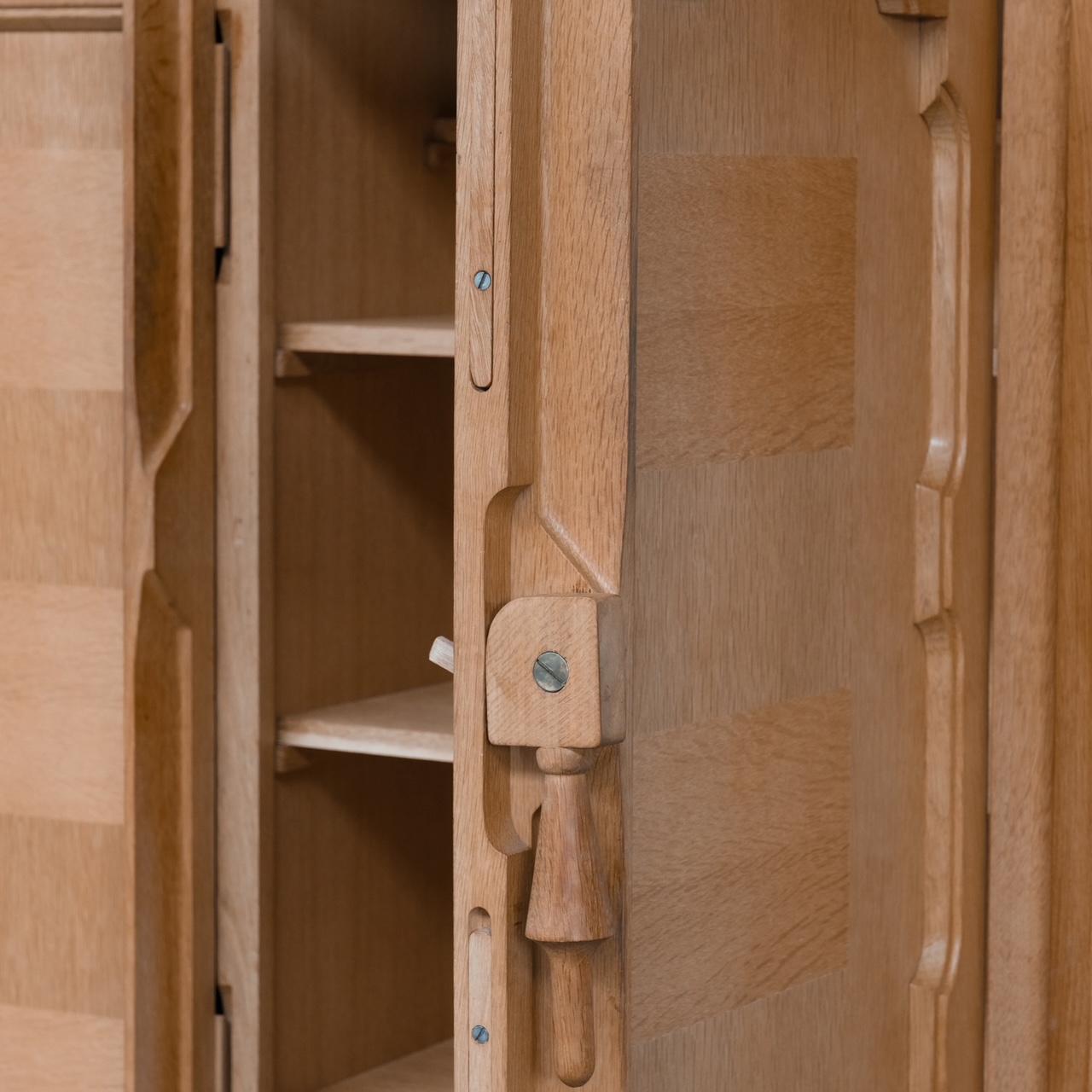 Guillerme et Chambron Oak Mid-Century French 'Bouvine' Cabinet 6