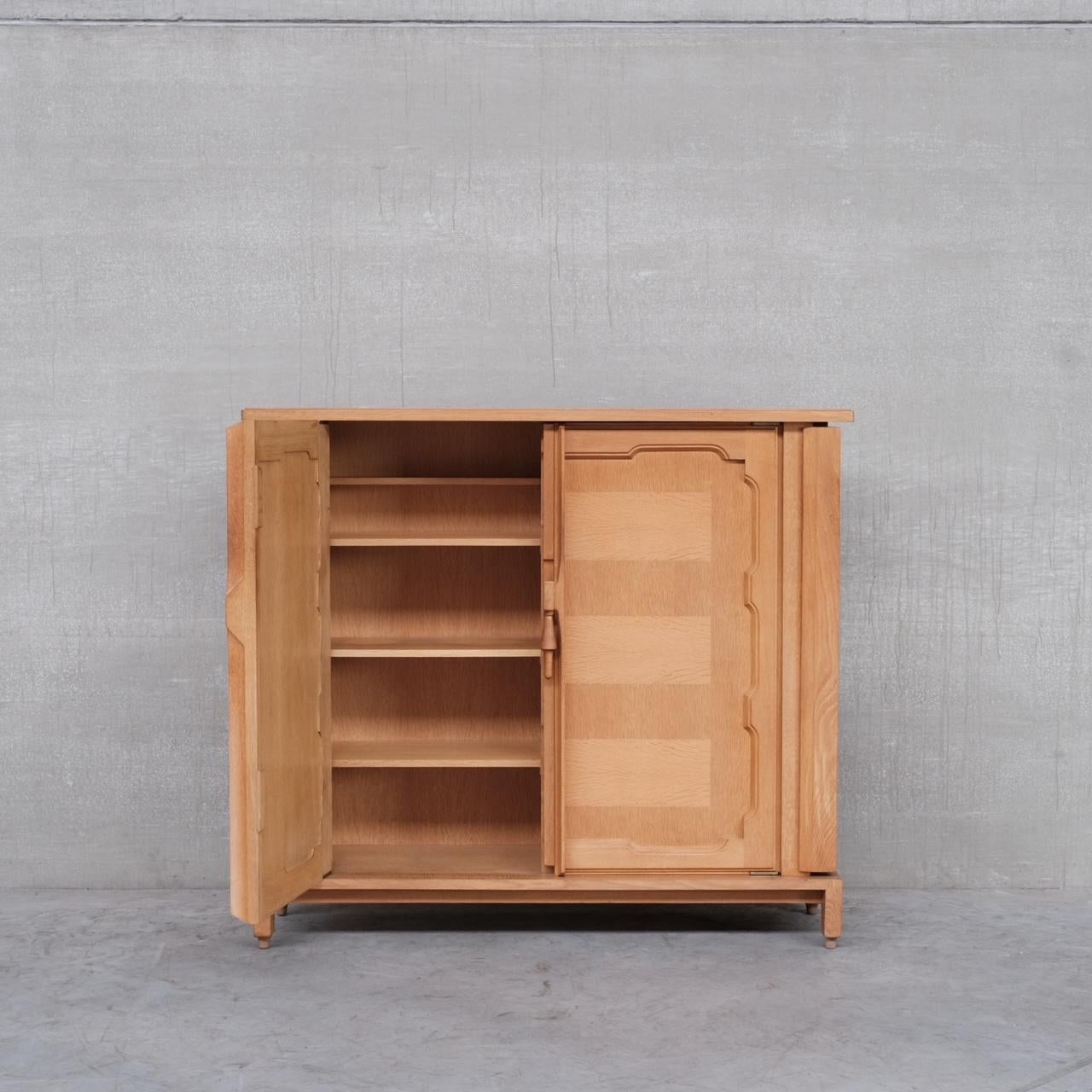 Guillerme et Chambron Oak Mid-Century French 'Bouvine' Cabinet 8