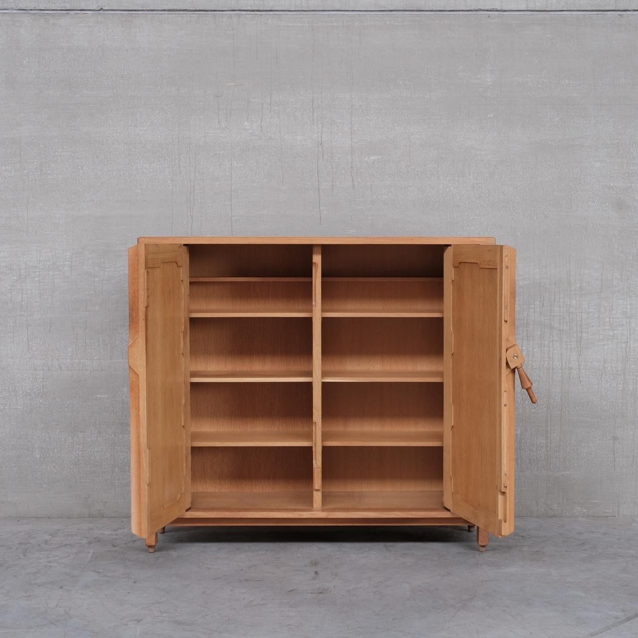 Guillerme et Chambron Oak Mid-Century French 'Bouvine' Cabinet 9